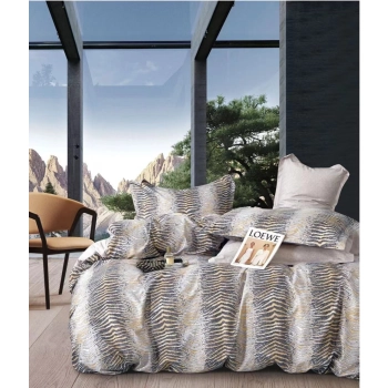 Pościel 200x220 flanelowa szara tygrys FL645